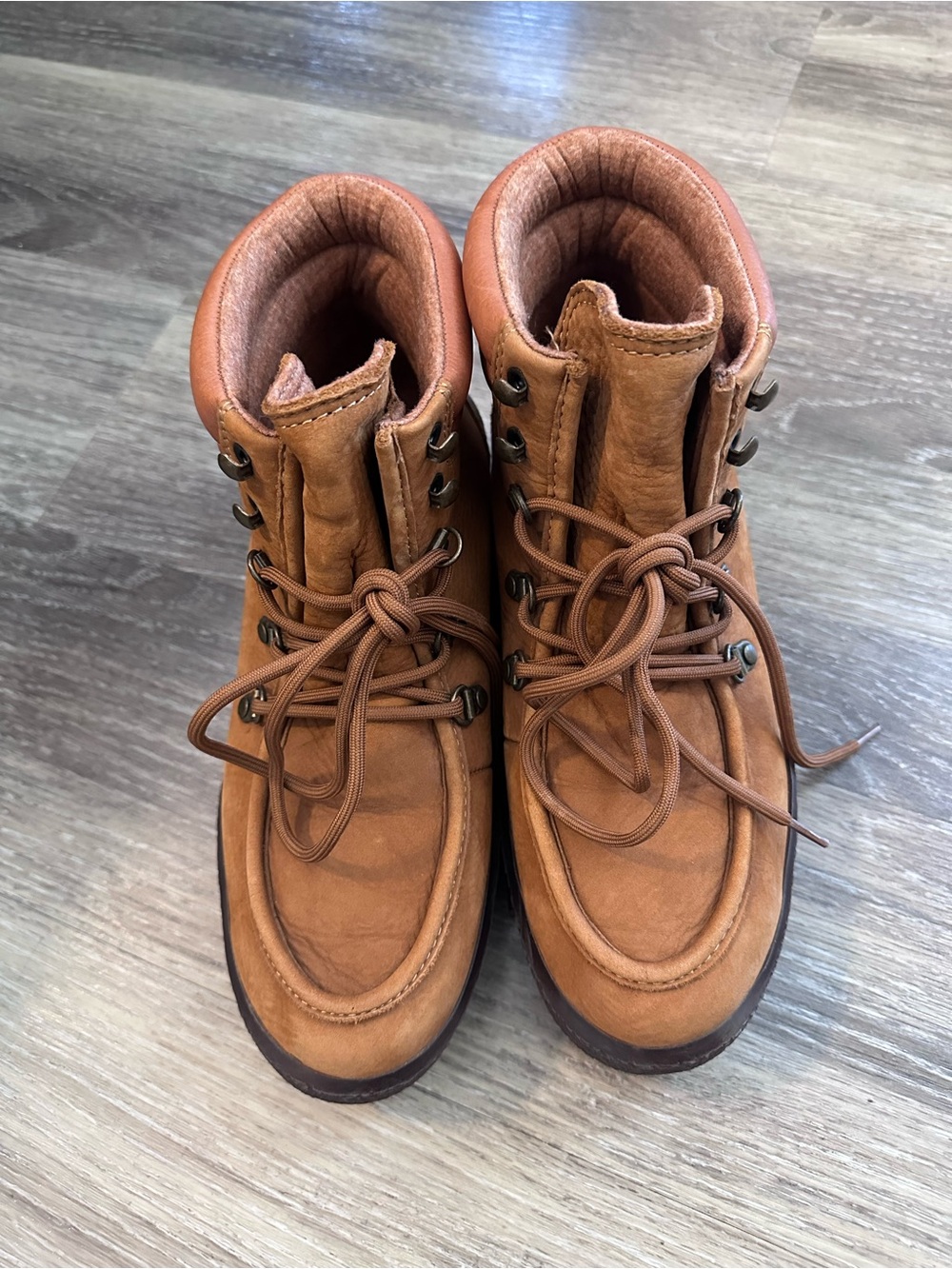 Madewell Carson Boot Pecan Brown Leather Lace-Up Ankle Booties Sz 9 - Picture 3 of 8